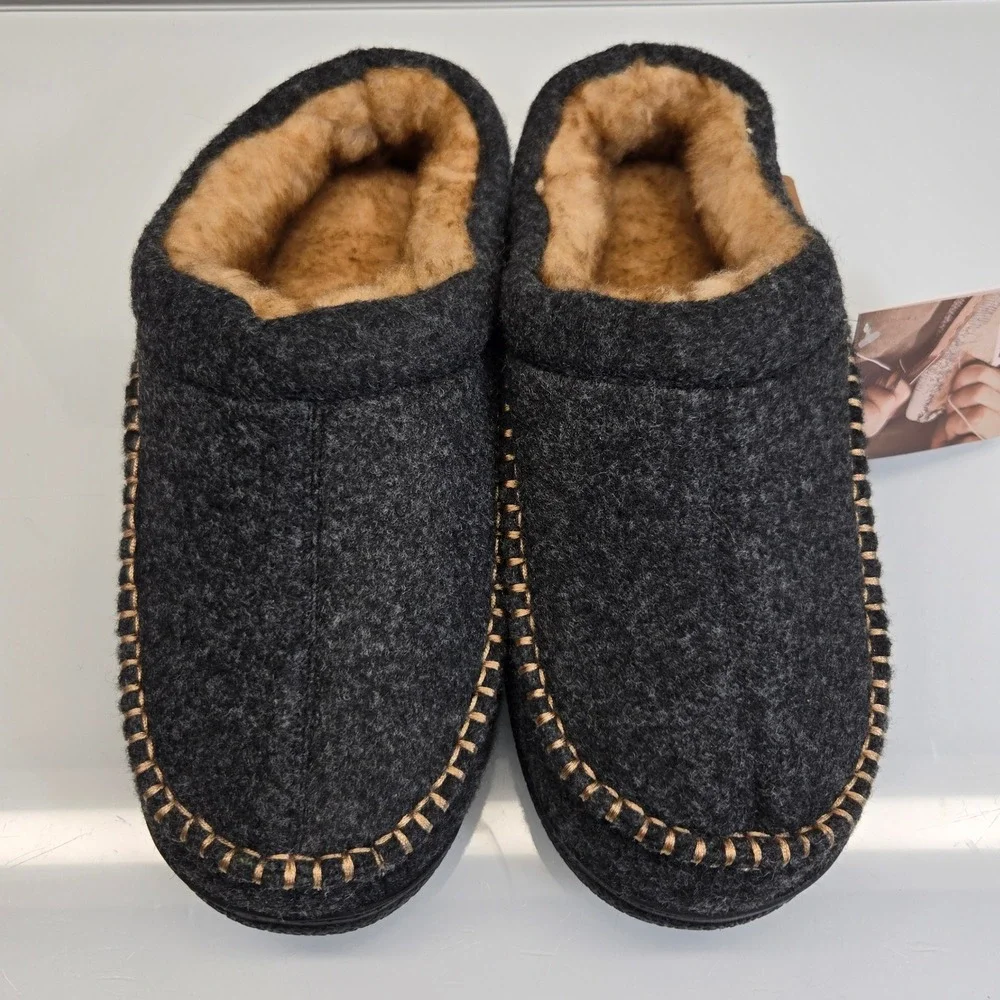 Zigzagger Slipper 7-8 Moccasin Slip On House Shoe Cozy Indoor Outdoor Warm Fuzzy